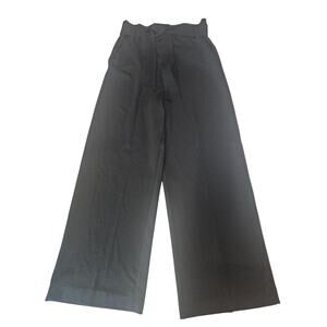 Nunu Yong Black Belted High Waisted Wide Leg Pants Women's Size L 3534